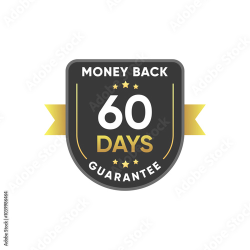 60 days money back guarantee Badge icon design