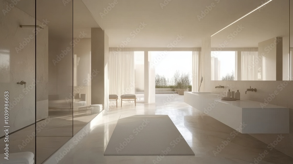 Modern Minimalist Bathroom with Natural Light Modern Minimalist Bathroom with Natural Light