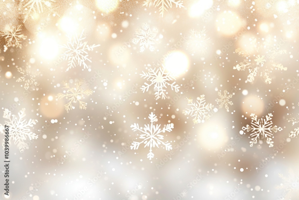 Circle bokeh with snowflake backgrounds gold illuminated. Circle bokeh with snowflake backgrounds gold illuminated.