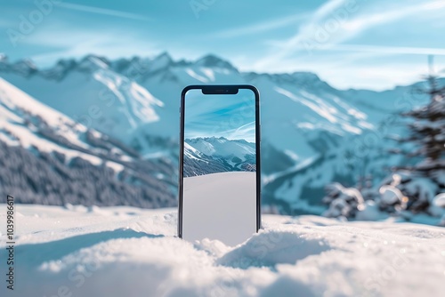 phone in the snow