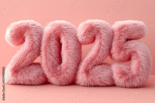 Pink Furry 2025 Numbers on Pink Background