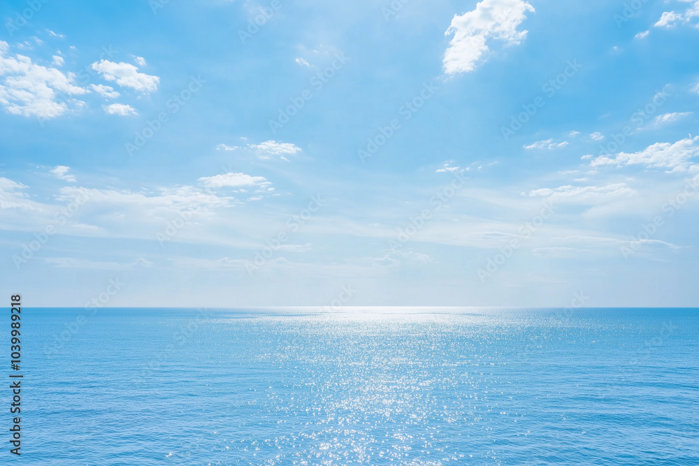 Obraz premium 輝く海と青空の風景, 晴れ, 地平線