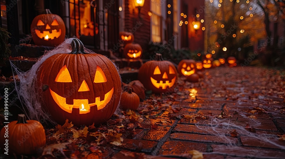 Fototapeta premium Spooky glow amazing halloween decorations