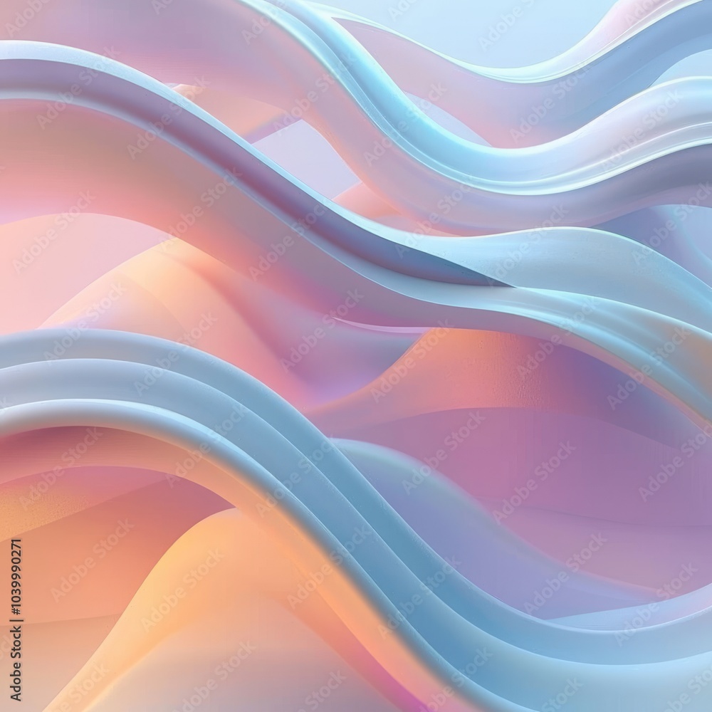 Abstract waves in soft pastel colors create a serene and fluid visual experience. Abstract waves in soft pastel colors create a serene and fluid visual experience.