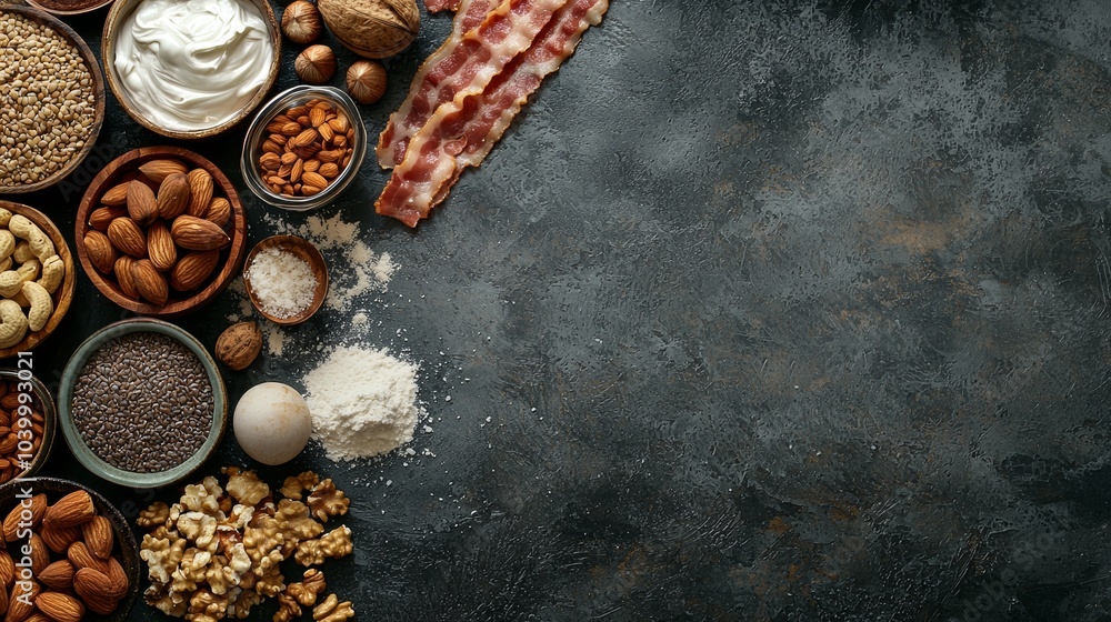 Various Ingredients for Keto Diet Meal Preparation Various Ingredients for Keto Diet Meal Preparation