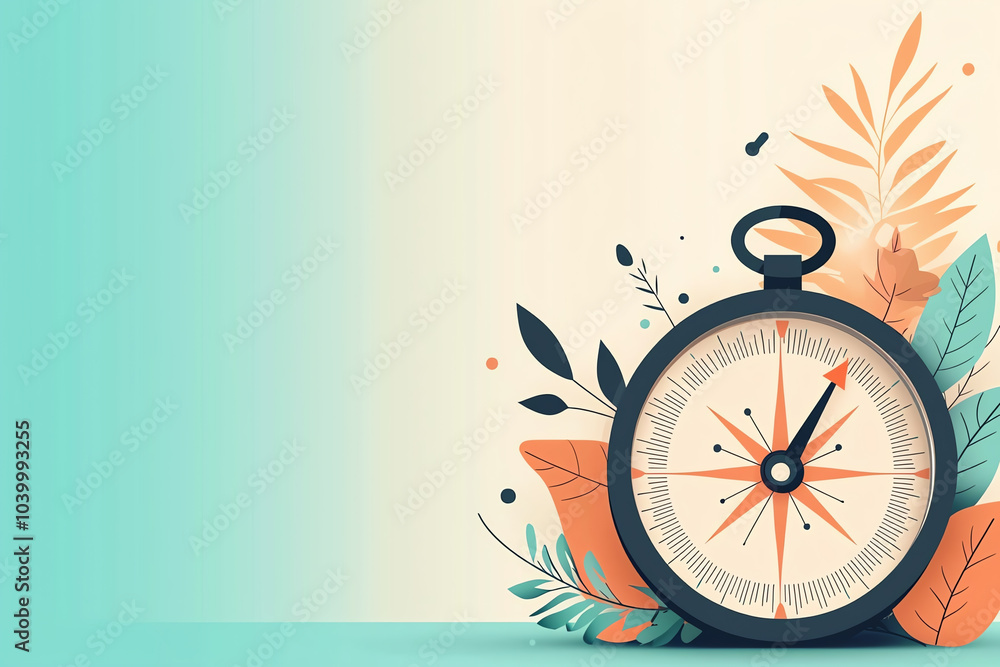 Compass turning into a roadmap, guiding strategy and framework, flat ...