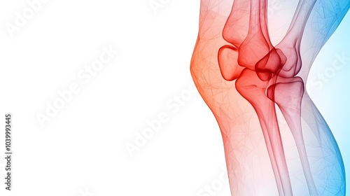 Detailed hand drawn schematic depicting the patellar tendon anatomy including the areas of inflammation and surrounding knee joint structures designed for medical education and reference photo