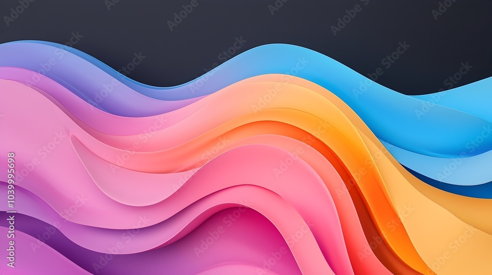 Mesmerizing minimalist 3D abstract figure with shimmering iridescent finish gracefully floating in a dark mystical space filled with elegant play of light and gradient hues Mesmerizing minimalist 3D abstract figure with shimmering iridescent finish gracefully floating in a dark mystical space filled with elegant play of light and gradient hues