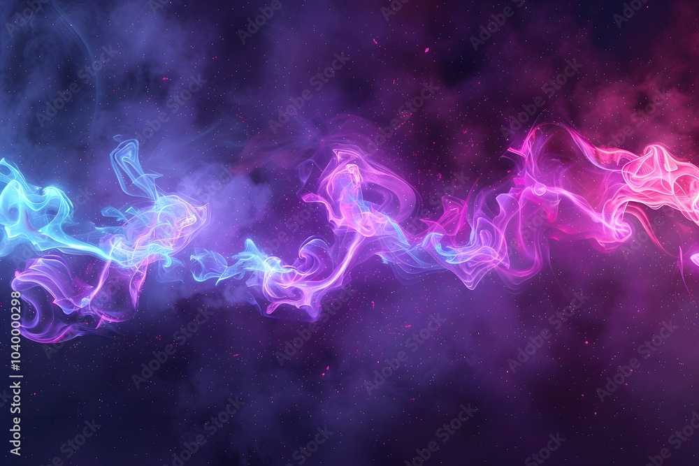 Ethereal Swirls of Colorful Smoke in a Cosmic Background Ethereal Swirls of Colorful Smoke in a Cosmic Background