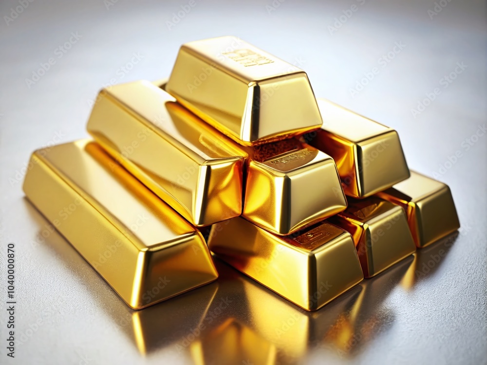 Gold Bars on a White Background - High-Quality Candid Photography for Wealth and Investment Concepts Gold Bars on a White Background - High-Quality Candid Photography for Wealth and Investment Concepts