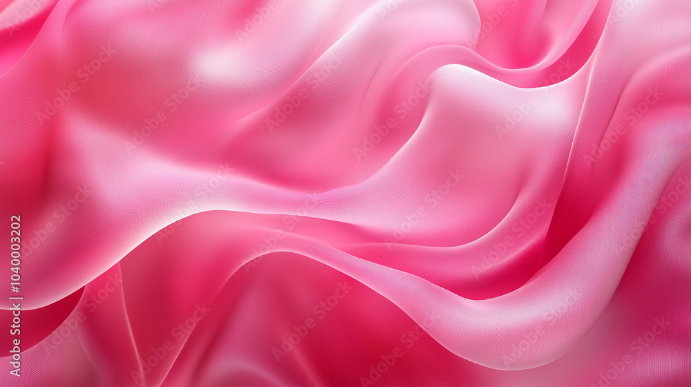 Fototapeta premium Soft pink satin fabric draping gracefully to create elegant waves in natural lighting