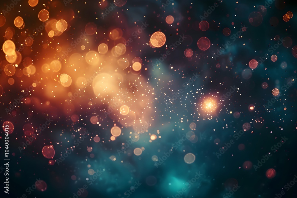 Ethereal Cosmic Background with Glowing Orbs and Sparkling Particles Ethereal Cosmic Background with Glowing Orbs and Sparkling Particles