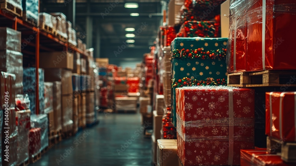 A large pile of Christmas presents stacked on top of each other A large pile of Christmas presents stacked on top of each other