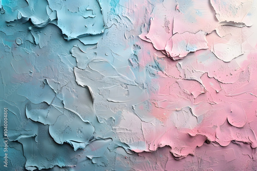 Obraz premium Abstract Textured Artwork in Soft Blue and Pink Tones