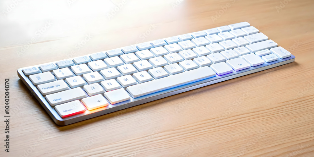 Glossy Keyboard AI Key Highlighted Plain Desk Copy Space Activation Everyday Business Tasks Tech Promotions Photo Stock Concept Glossy Keyboard AI Key Highlighted Plain Desk Copy Space Activation Everyday Business Tasks Tech Promotions Photo Stock Concept
