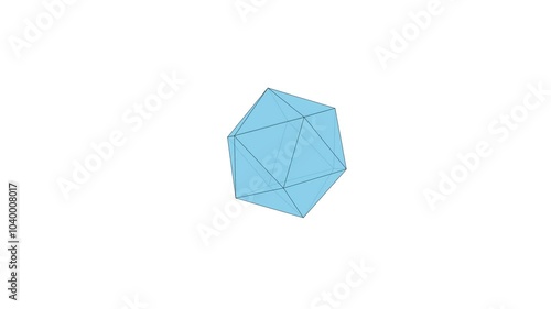 An icosahedron is a three-dimensional solid with 20 faces, each of which is an equilateral triangle. photo