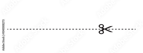 Cut here sign. cutting scissors with trim lines symbols. dashed line icon for coupon borders, ticket or product packaging. vector illustration. EPS 10/AI