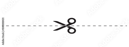 Cut here sign. cutting scissors with trim lines symbols. dashed line icon for coupon borders, ticket or product packaging. vector illustration. EPS 10/AI