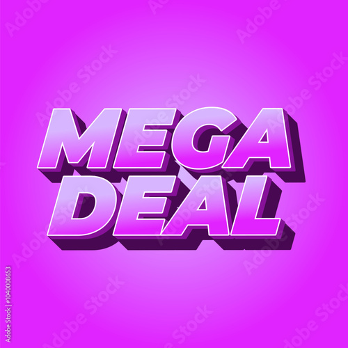 Mega deal. Text effect in 3D look for promotional ads. Square size