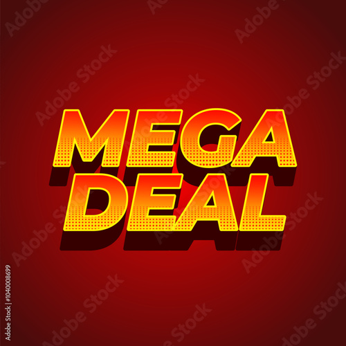 Mega deal. Text effect in 3D look for promotional ads. Square size