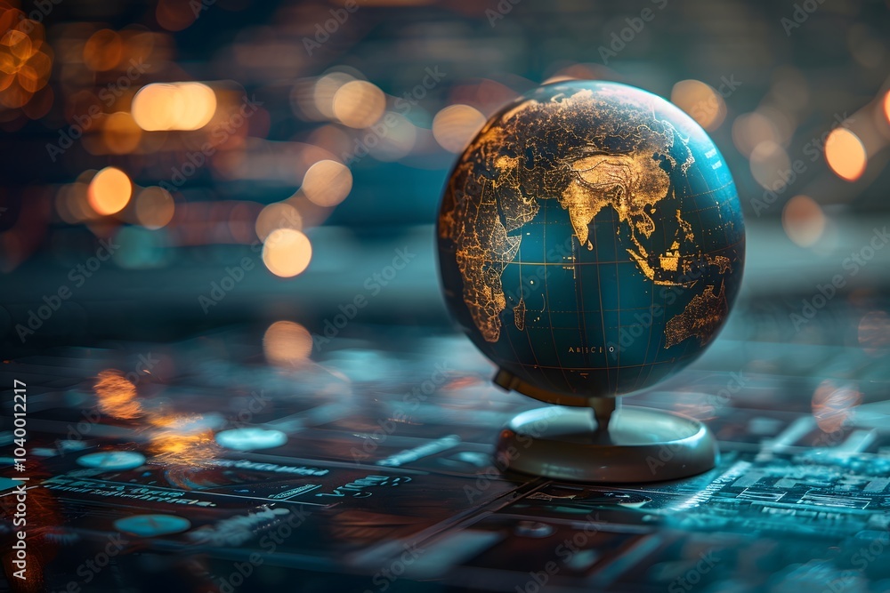 A Stunning Globe Illuminated by Soft Bokeh Lights A Stunning Globe Illuminated by Soft Bokeh Lights