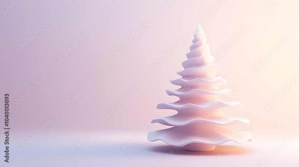 Clean and Minimalist Gradient Christmas Tree on White Background Clean and Minimalist Gradient Christmas Tree on White Background
