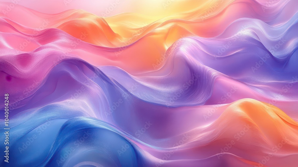 trendy abstract background with a holographic blue foil texture characterized by flowing waves in pastel hues of violet blue and yellow offering a vibrant modern feel trendy abstract background with a holographic blue foil texture characterized by flowing waves in pastel hues of violet blue and yellow offering a vibrant modern feel