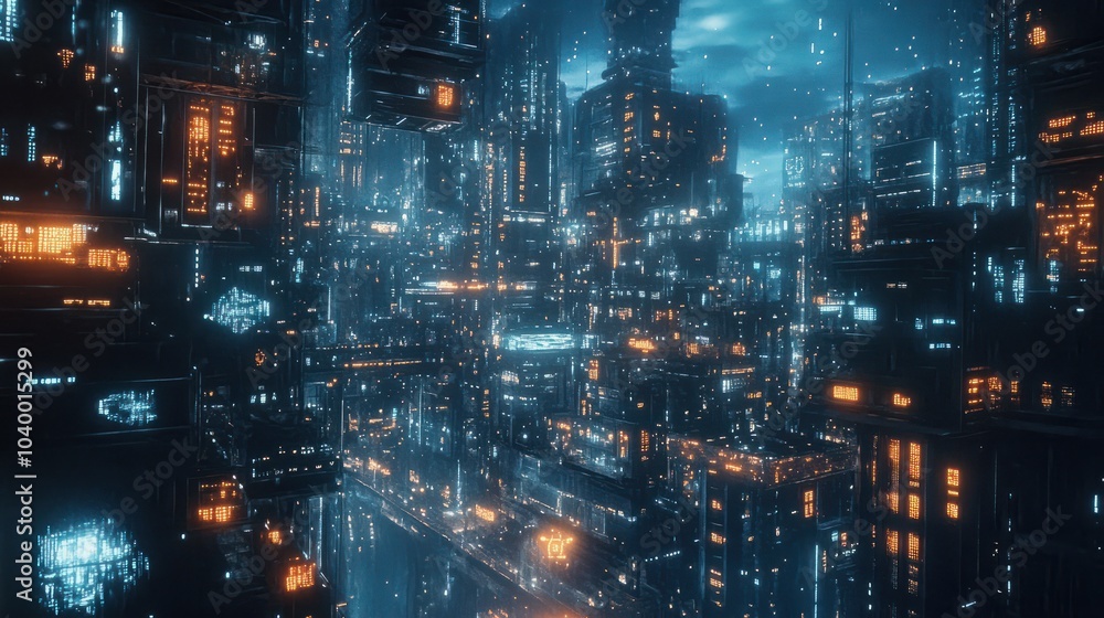 A smart city with a connected network and internet of things. A smart city with a connected network and internet of things.