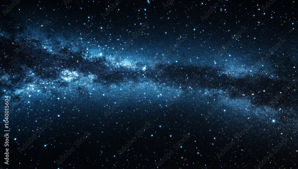 Fototapeta premium A starry night sky with a long blue line of stars