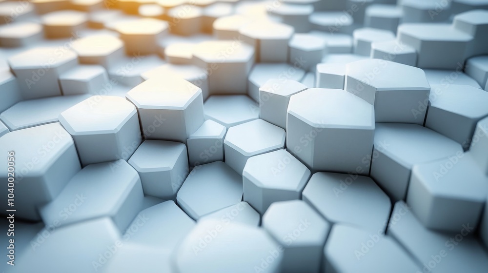 Futuristic white background hexagonal structure and Embossed Hexagons Futuristic white background hexagonal structure and Embossed Hexagons