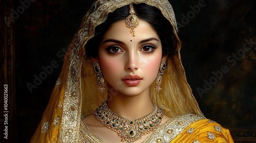 Mughal Queen of the 18th Century Embracing Beauty