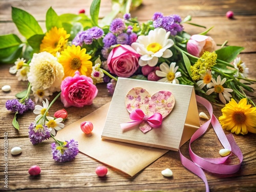 Happy Mother's Day Greeting Card with Floral Design and Heartwarming Message for Celebrating Moms