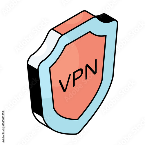 A trendy design icon of vpn