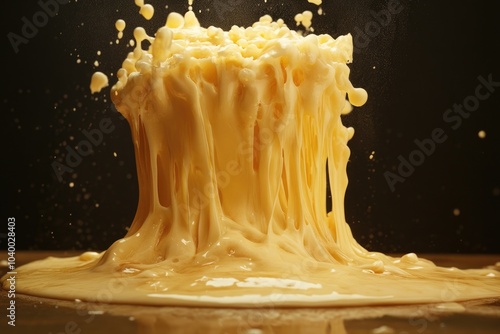 Golden Liquid Explosion with Splashes and Drips photo