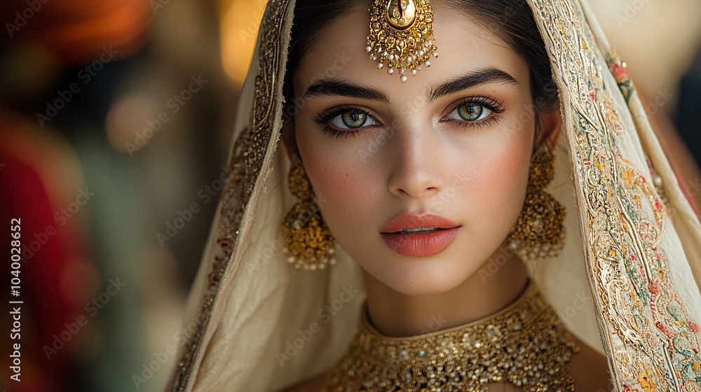 Majestic Mughal Queen in Royal Attire Majestic Mughal Queen in Royal Attire