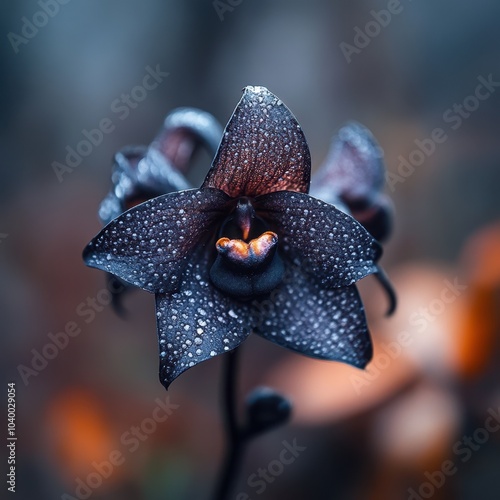 Close-Up of Stunning Dracula Vampira Orchid Flower photo