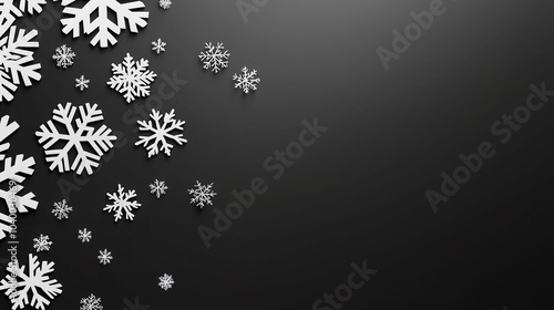Wallpaper Mural White snowflakes on dark background with empty space for text Torontodigital.ca