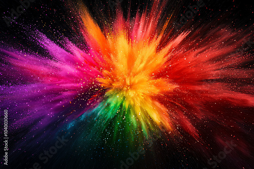 Highsaturation color splashes creating a dynamic explosion over a textured surface photo