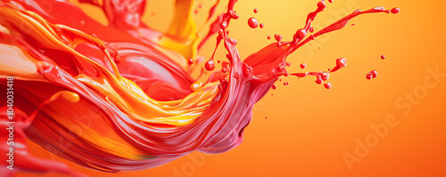 Highsaturation splashes of paint arranged in an abstract circular motion, bold and energetic photo