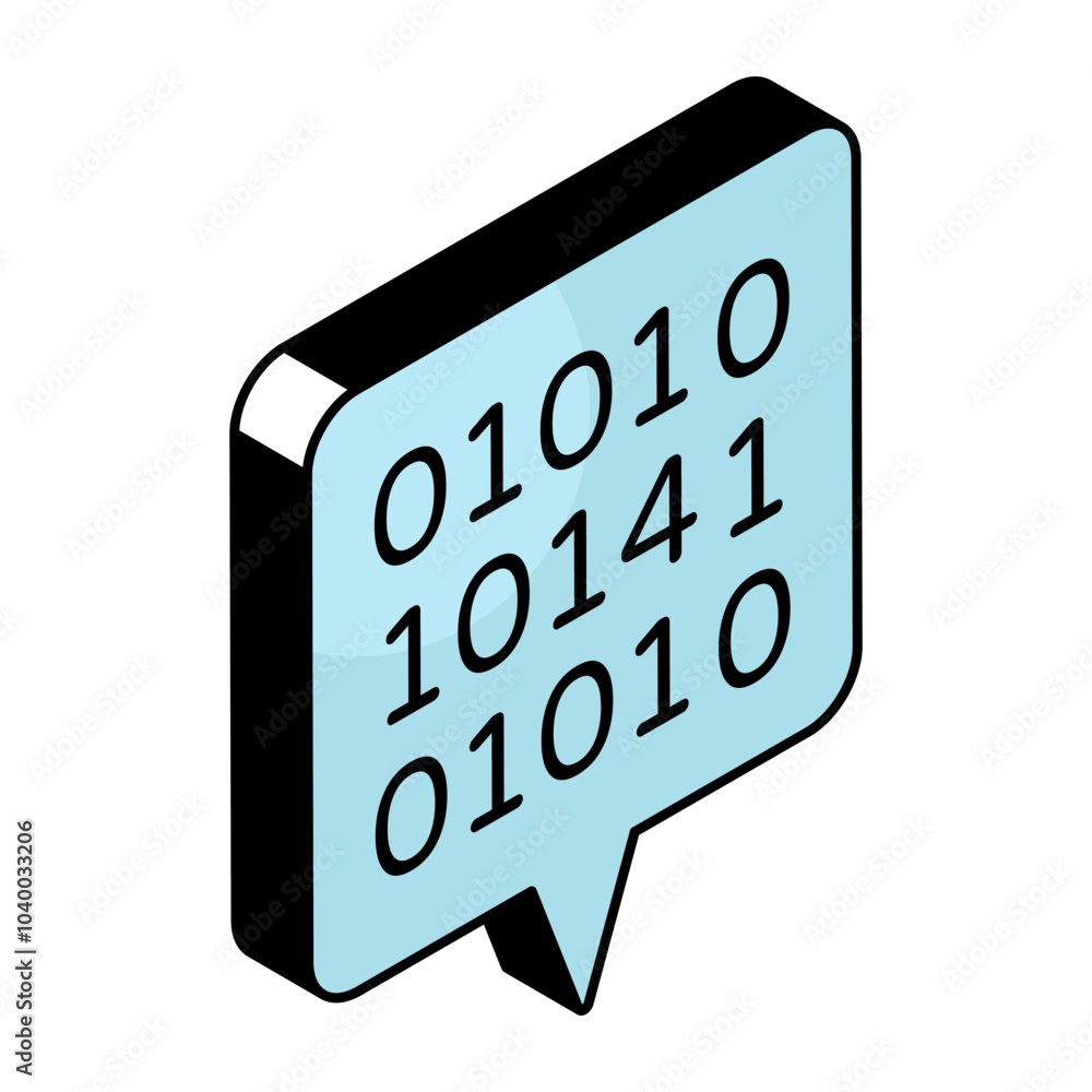 Creative design icon of binary data chat Creative design icon of binary data chat