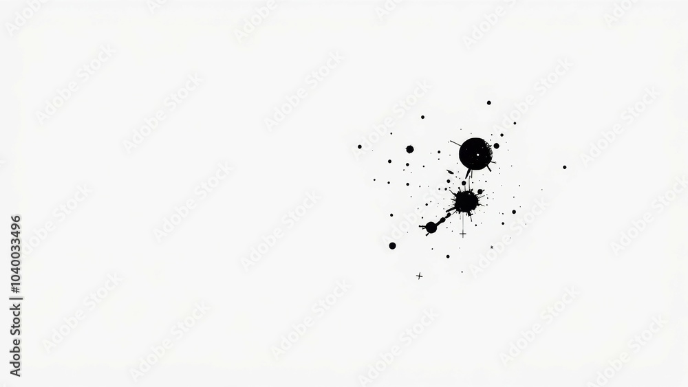 Fototapeta premium Black ink splatters on white background