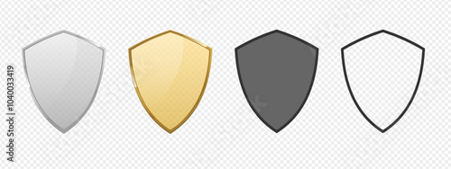 Glass shield with reflection. Glass protect with metallic and golden frame. Privacy transparent gold and silhouette 	
