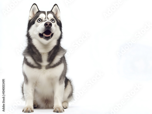 Photorealistic adorable Siberian Husky illustration