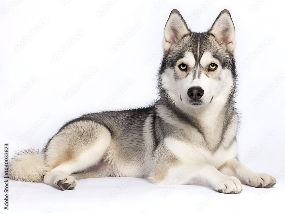 Photorealistic adorable Siberian Husky illustration Photorealistic adorable Siberian Husky illustration