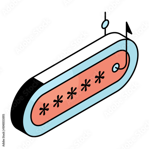 A flat design icon of phishing password 