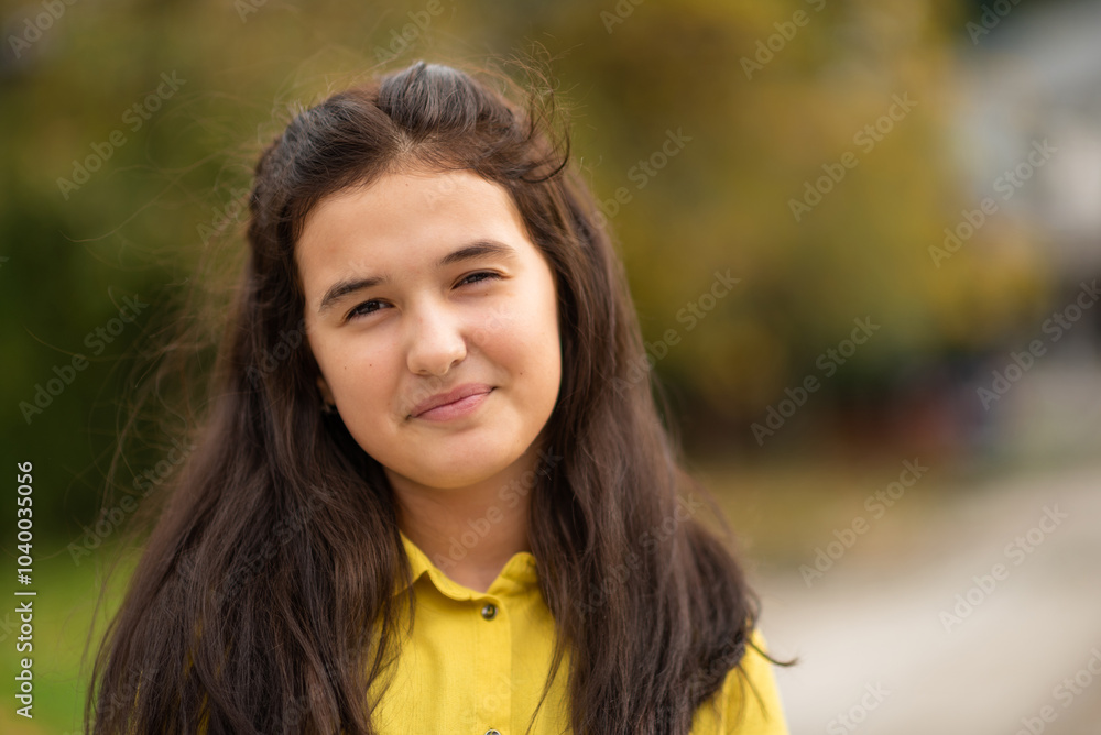Portrait of happy teenage girl outside. Portrait of happy teenage girl outside.