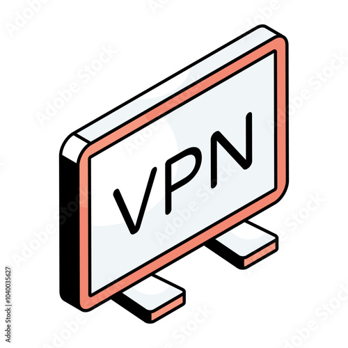 A trendy design icon of vpn