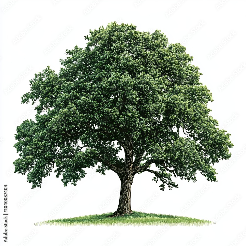 Obraz premium Vibrant green tree vector illustration