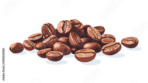 Coffee beans cafe isolated coffe on white background. Vector illustration
