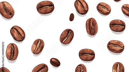 Coffee beans cafe isolated coffe on white background. Vector illustration